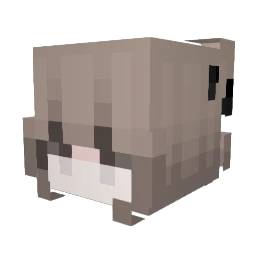 ecrouching Minecraft avatar head, 3D render