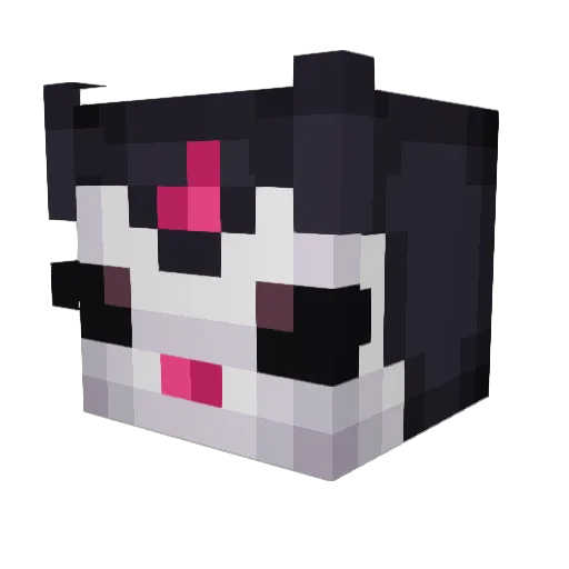 ectary Minecraft avatar head, 3D render