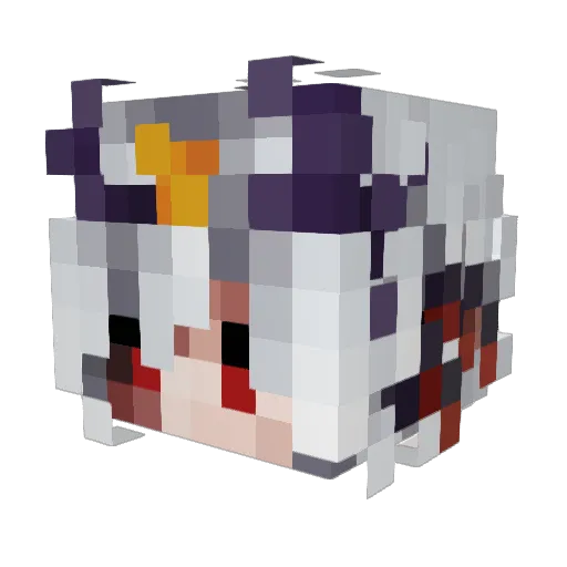 ectricc Minecraft avatar head, 3D render