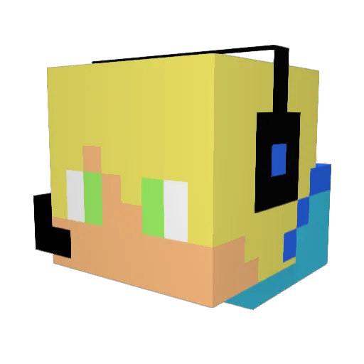edafo Minecraft avatar head, 3D render
