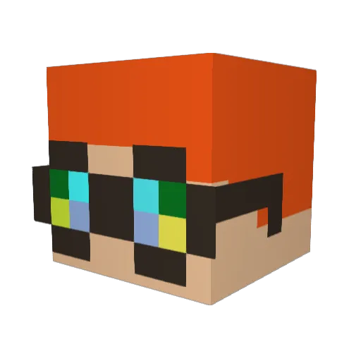 eddess Minecraft avatar head, 3D render