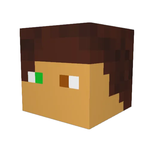 edec96 Minecraft avatar head, 3D render