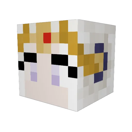 edelgards Minecraft avatar head, 3D render