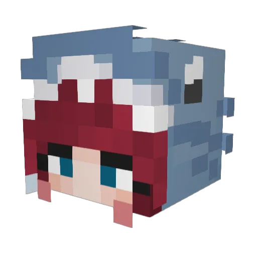 edgy_bisexual Minecraft avatar head, 3D render