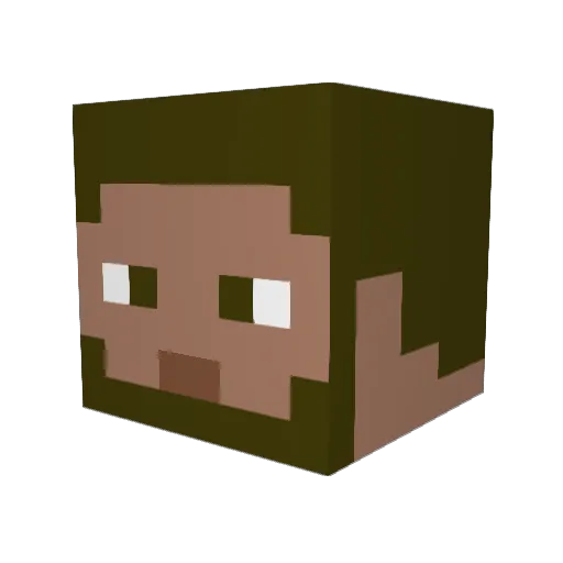 edizc Minecraft avatar head, 3D render