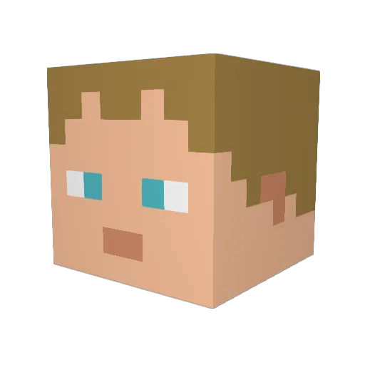 edu_2k2 Minecraft avatar head, 3D render