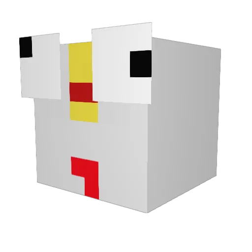 educatedEMU Minecraft avatar head, 3D render