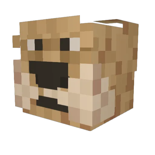 eeDowT Minecraft avatar head, 3D render