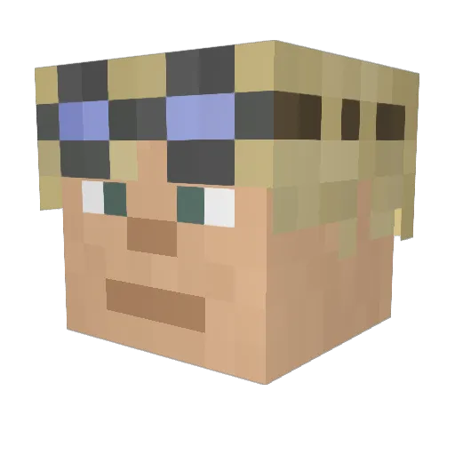 eeLRock Minecraft avatar head, 3D render