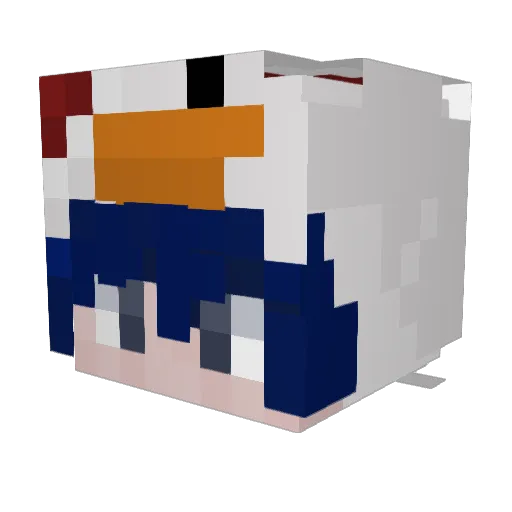 eeeeeeax Minecraft avatar head, 3D render