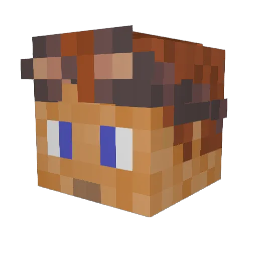 eeeow Minecraft avatar head, 3D render