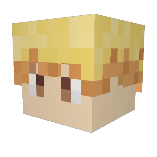 eekatsu Minecraft avatar head, 3D render