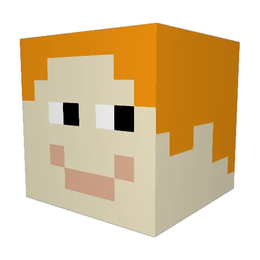 eelnie Minecraft avatar head, 3D render