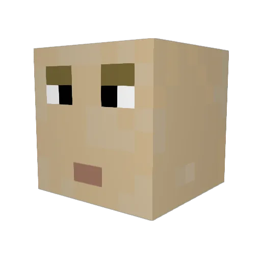 een_speler Minecraft avatar head, 3D render