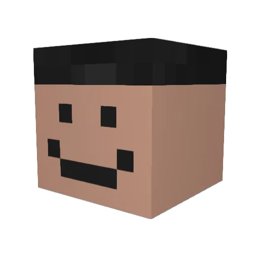 eeriest Minecraft avatar head, 3D render