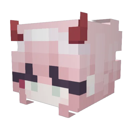 eextinct Minecraft avatar head, 3D render