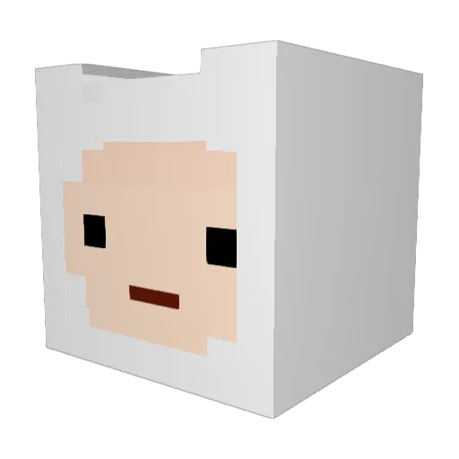 eeyellas Minecraft avatar head, 3D render
