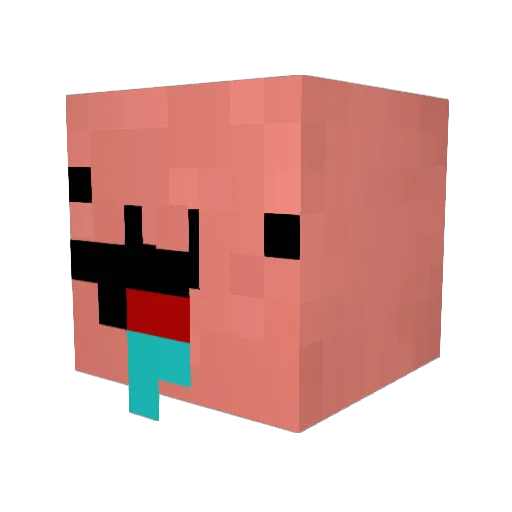 effect_min Minecraft avatar head, 3D render
