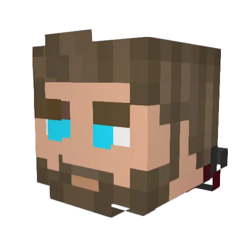 effected Minecraft avatar head, 3D render