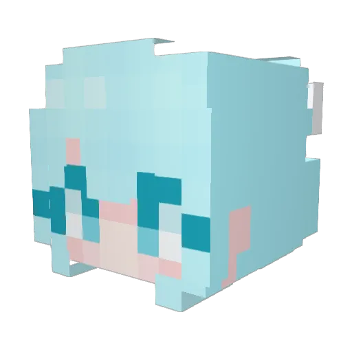 egao_noah Minecraft avatar head, 3D render