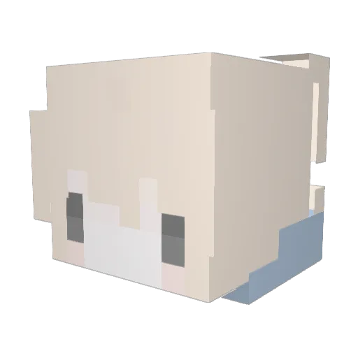 egarl Minecraft avatar head, 3D render