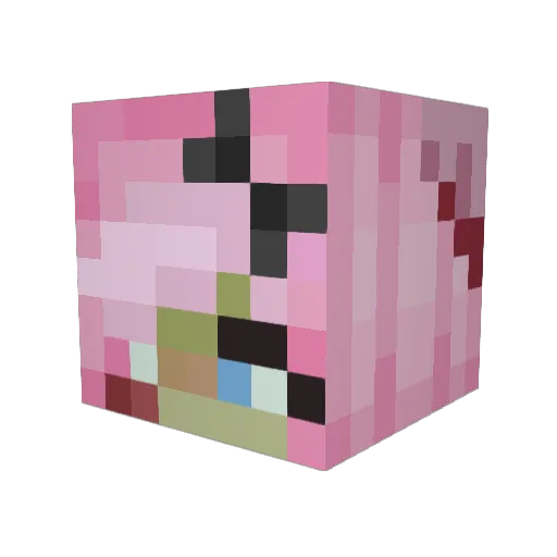 egirlmog Minecraft avatar head, 3D render