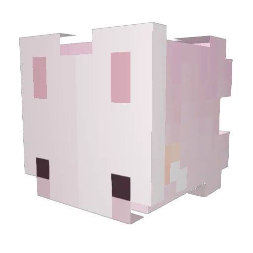 egirlontinder Minecraft avatar head, 3D render