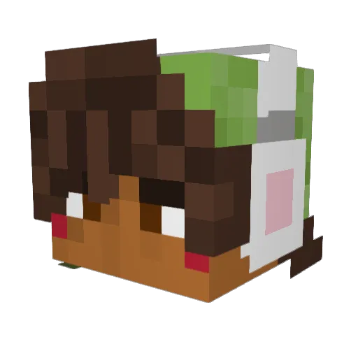 eimugi Minecraft avatar head, 3D render