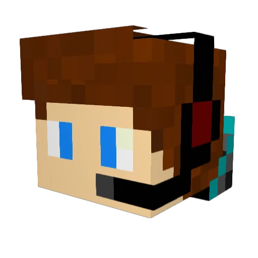 einKai Minecraft avatar head, 3D render