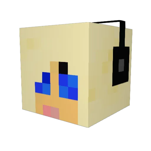 ekezw Minecraft avatar head, 3D render