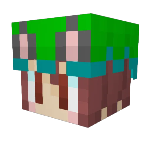eksyko Minecraft avatar head, 3D render