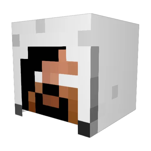 el01210 Minecraft avatar head, 3D render