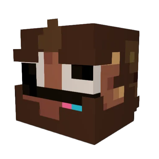 elMukih Minecraft avatar head, 3D render