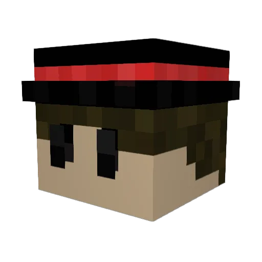 elNom Minecraft avatar head, 3D render