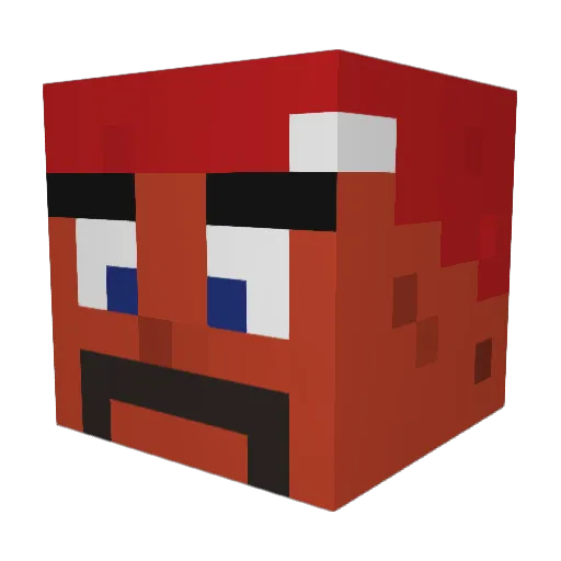 elReno Minecraft avatar head, 3D render