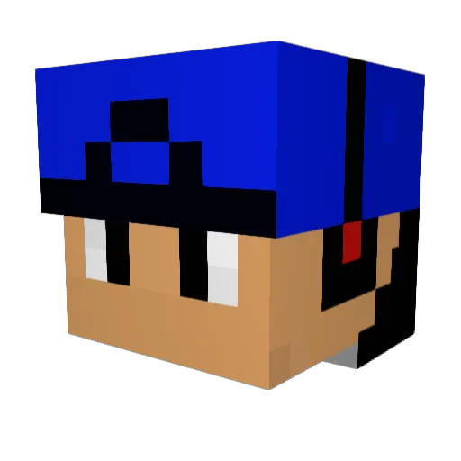 elSpack Minecraft avatar head, 3D render