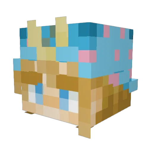 elSrxd Minecraft avatar head, 3D render