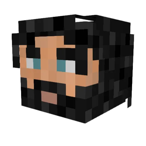elTeslo Minecraft avatar head, 3D render