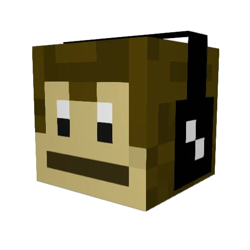 el_Babiano Minecraft avatar head, 3D render