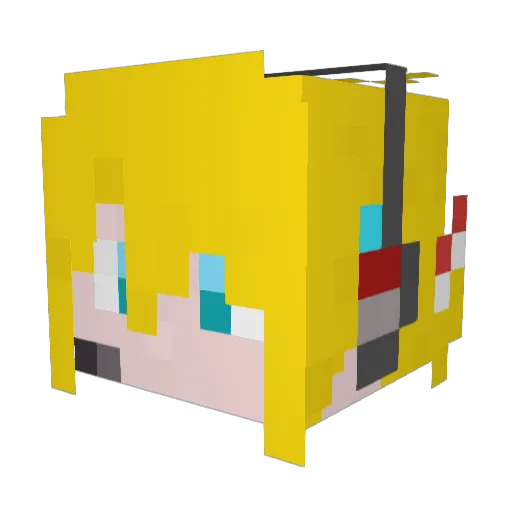 el_aroa Minecraft avatar head, 3D render