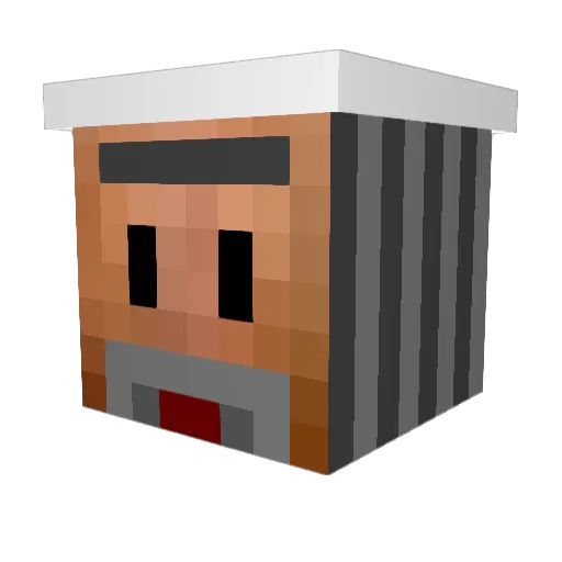 el_raton Minecraft avatar head, 3D render
