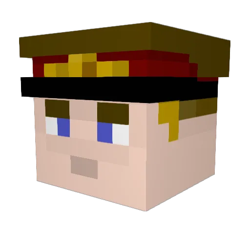 el_vettel Minecraft avatar head, 3D render