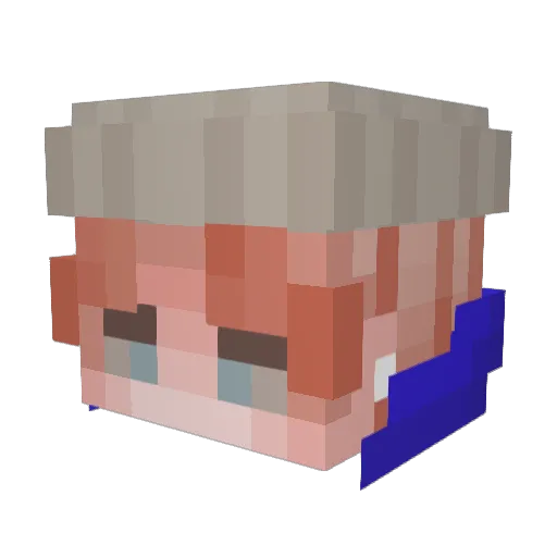 elaggume Minecraft avatar head, 3D render