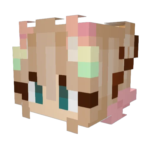 elaineyu Minecraft avatar head, 3D render