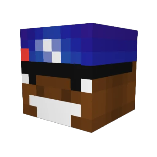 elaticx_ Minecraft avatar head, 3D render