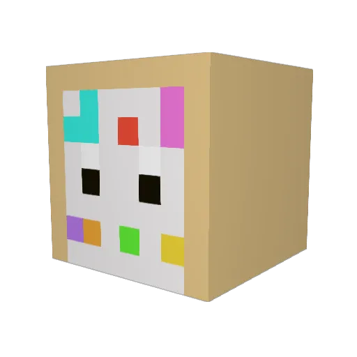 electricColors Minecraft avatar head, 3D render