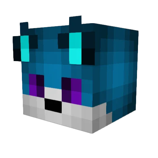 electric_wolf Minecraft avatar head, 3D render