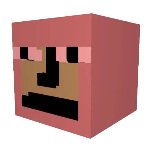 electricmocassin Minecraft avatar head, 3D render