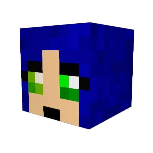 elegnaled Minecraft avatar head, 3D render