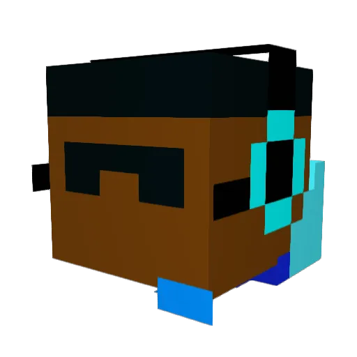 elektriking Minecraft avatar head, 3D render